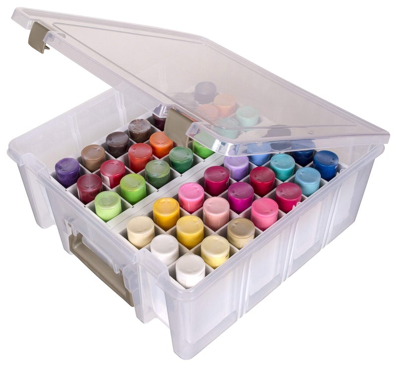 ArtBin 6828AG Paint Storage Tray, Art & Craft Supply Storage, Super Satchel System Accessory, Wall Mountable 21 Compartment Paint Organizer, White - Image 5